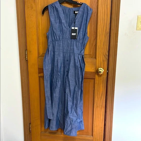 Dkny | Dresses | Dkny Blue Midi Dress Elegant And Timeless | Poshmark
